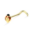 Ladybird Shaped Silver Curved Nose Stud NSKB-366